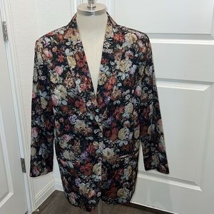 ✔Vintage Kenneth Mitchel floral print blazer size 10p